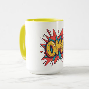 Caneca de Café de Arte Pop “OMG!” de Quadrinhos Re