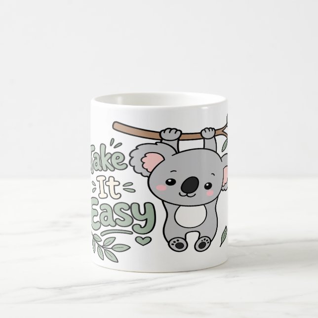 Caneca de Café de Autocuidado Kawaii Koala Relaxe (Centro)