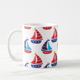 Caneca de café de barcos à vela, caneca náutica do