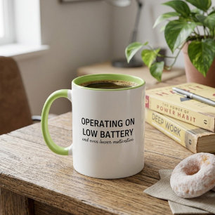 Caneca de Café de Bateria Baixa Engraçada Humor Sa