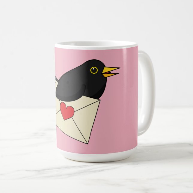 Caneca De Café De Blackbird com Amor (Frente Esquerda)