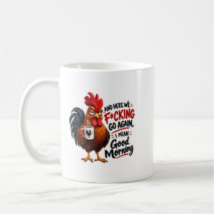 Caneca de Café de Boas Vindas com Galo Mal-Humorad