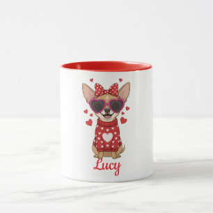 Caneca de café de cachorro Chihuahua Dia dos Namor
