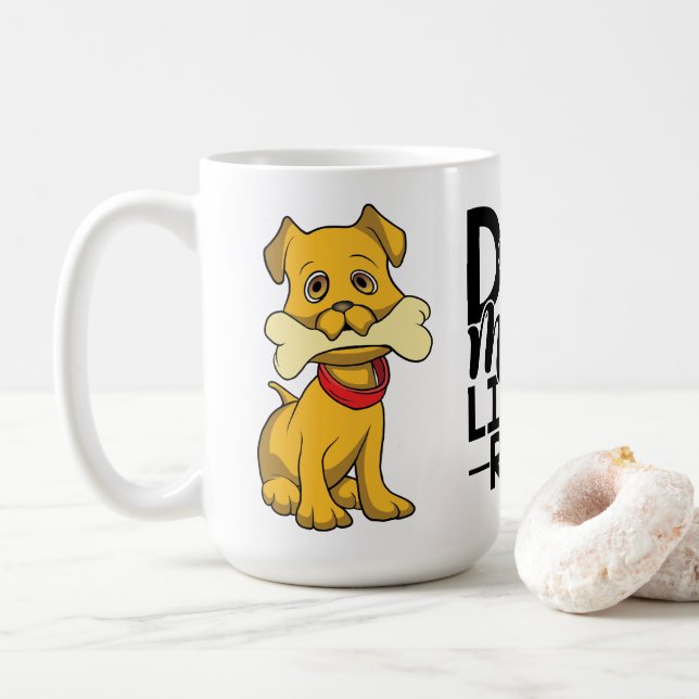 Caneca de café de cachorro engraçado presente da m (Com Donut)