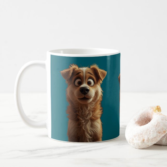 Caneca de Café de Cachorro Fofo Personalizada – Pr (Com Donut)