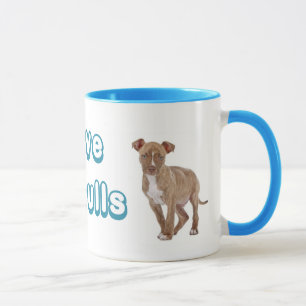 Caneca de Café de Cachorro Pitbull Filhote Amor