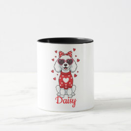 Caneca de café de cachorro Poodle Dia dos Namorado