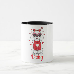 Caneca de café de cachorro Poodle Dia dos Namorado