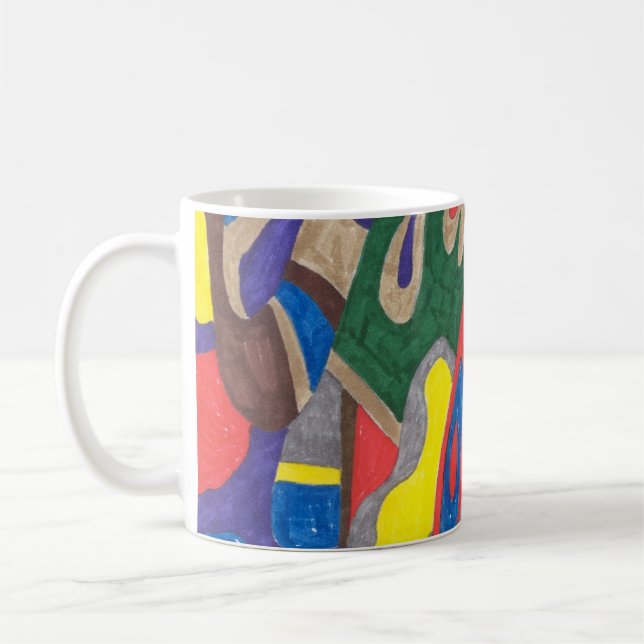 Caneca De Café De "caneca da arte abstracta do gato Picasso" (Esquerda)