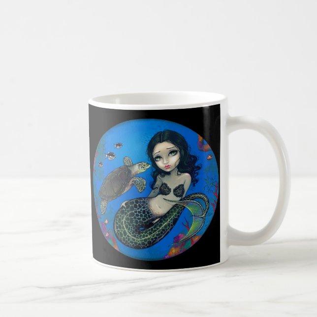 Caneca De Café De "caneca da sereia da tartaruga mar" (Direita)
