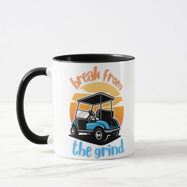 Caneca de Café de Carrinho de Golfe Azul (Esquerda)