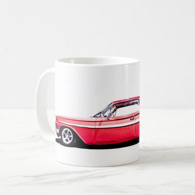 Caneca de Café de Carro Antigo com Músculos (Frente Esquerda)
