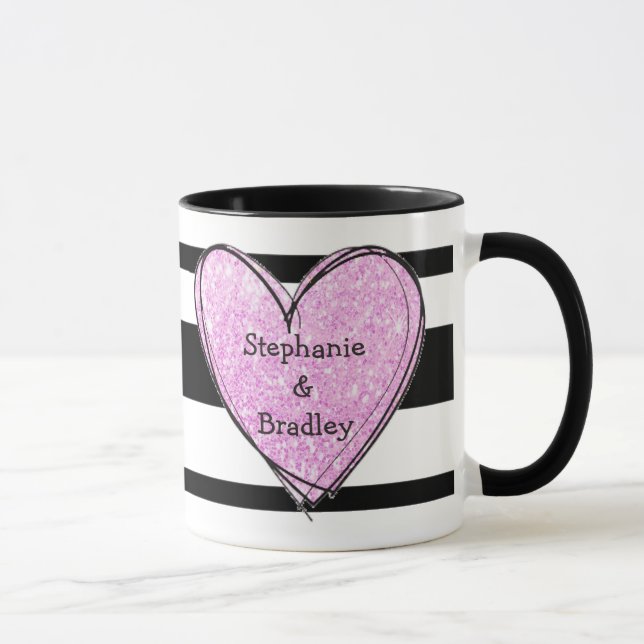 Caneca de Café de "Casal": Adicione seus Nomes (Direita)