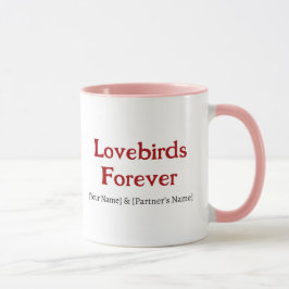 Caneca de Café de Casal Personalizada Lovebirds Fo