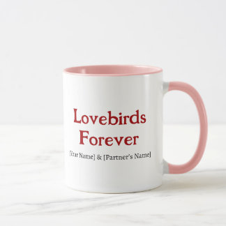 Caneca de Café de Casal Personalizada Lovebirds Fo