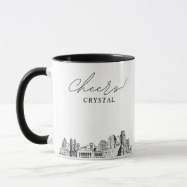 Caneca de Café de Casamento Personalizada da Silhu