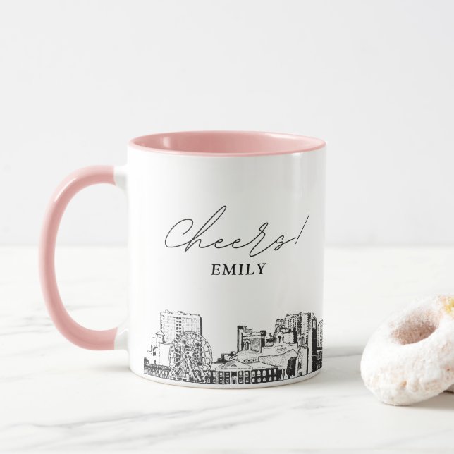 Caneca de café de casamento personalizada de Myrtl (Com Donut)