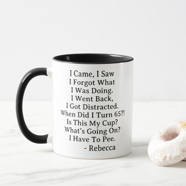 Caneca de Café de Celebração de Aniversário de 65  (Com Donut)