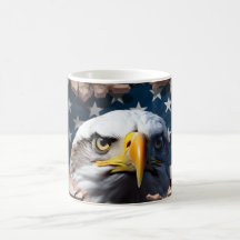 Caneca de Café de Cerâmica Águia Patriótica e Band