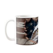 Caneca de Café de Cerâmica Águia Patriótica e Band