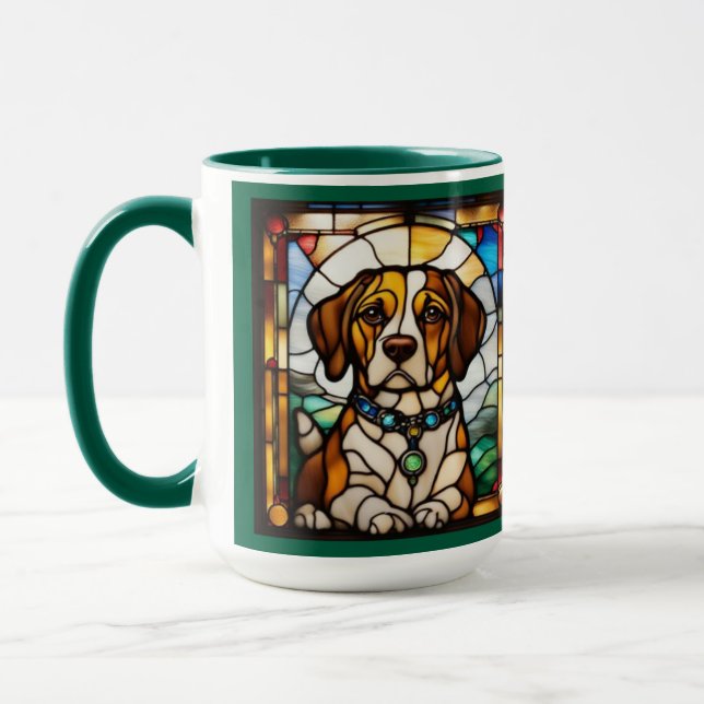 Caneca de Café de Cerâmica Beagle Fofa (Esquerda)