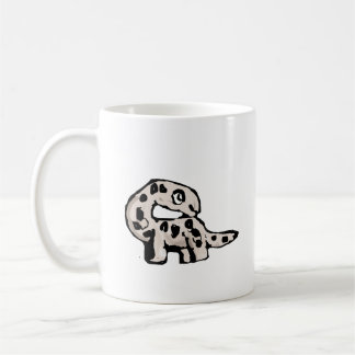 Caneca de Café de Cerâmica Branca com Dinossauro D