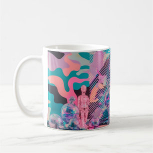 Caneca de Café de Cerâmica Camuflada Neon Pastel V