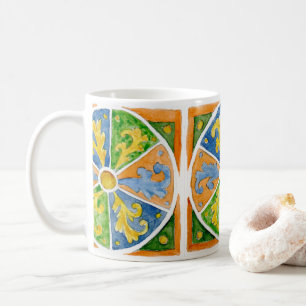 Caneca de café de cerâmica com design de azulejo s