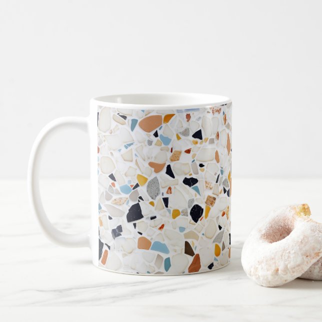 Caneca de Café de Cerâmica com Padrão Pastel de Má (Com Donut)