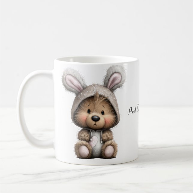 Caneca de Café de Cerâmica de Coelho de Desenho An (Esquerda)