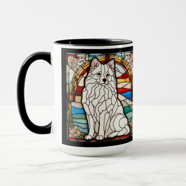 Caneca de Café de Cerâmica de Samoyed Fofa (Esquerda)