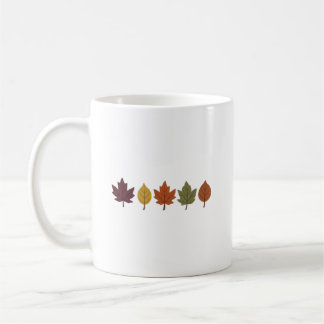 Caneca de Café de Cerâmica Folhas de Outono Minima