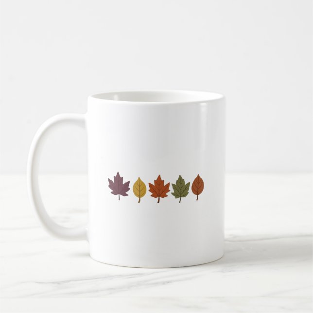 Caneca de Café de Cerâmica Folhas de Outono Minima (Esquerda)