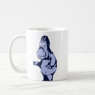 Caneca de Café de Cerâmica Gorila Azul Triste