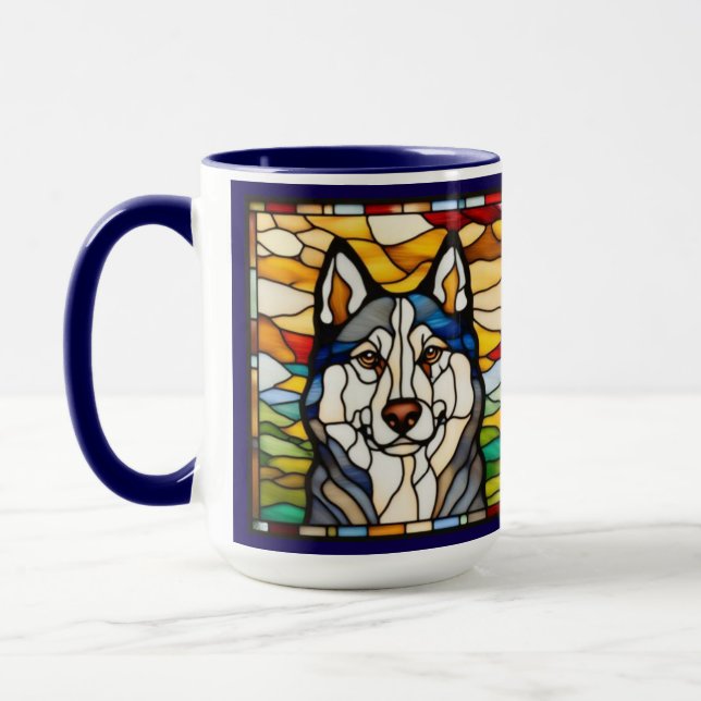Caneca de Café de Cerâmica Malamute Fofa (Esquerda)
