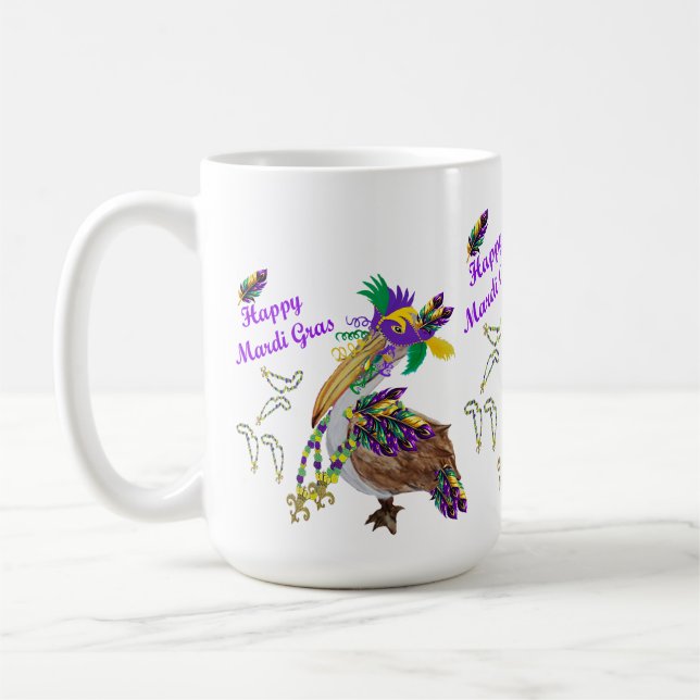 caneca de café de cerâmica Mardi Gras (Esquerda)