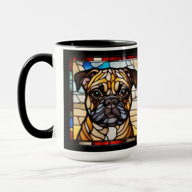 Caneca de Café de Cerâmica Pug Fofa (Esquerda)