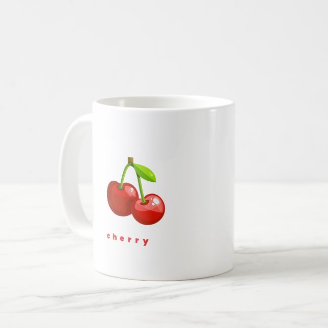 caneca de café de cereja (Frente Esquerda)