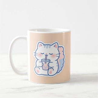 Caneca de Café de Chá de Bolhas de Gato Kawaii Fof