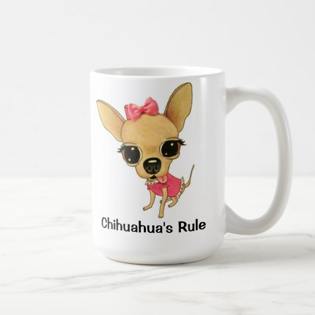 Caneca de café de ChiYumYum da regra da chihuahua (Direita)