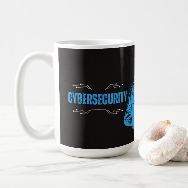 Caneca de café de cibersegurança engraçada para ho (Com Donut)