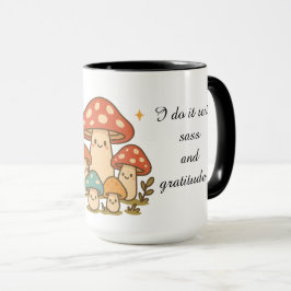 Caneca de Café de Cogumelo com Sass e Gratidão