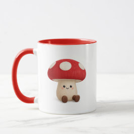 Caneca de Café de Cogumelo Kawaii Fofa