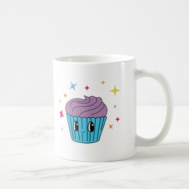 Caneca de Café de Cupcake Pastel Fofa (Direita)