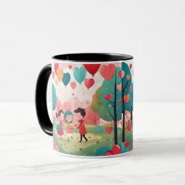 caneca de café de dia de os namorados giro
