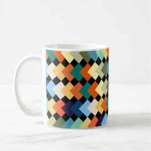 Caneca de café de diamantes de cor clara