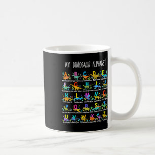 Caneca De Café De Dinossauros Alphabet Abc De Volta Ao Estudante