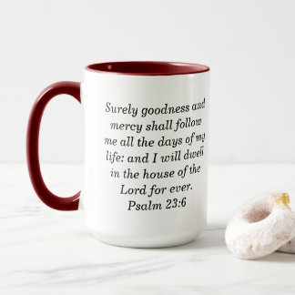 Caneca de café de duas cores com Salmo 23:6 person