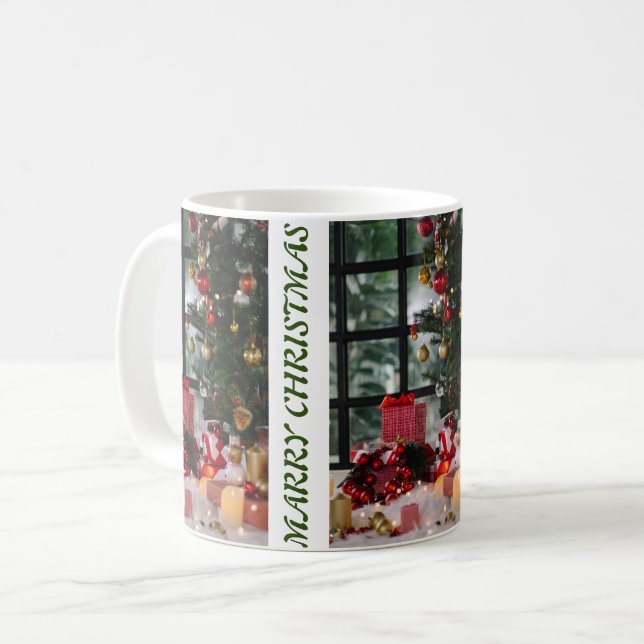 CANECA DE CAFÉ DE DUAS CORES NATAL (Frente Esquerda)