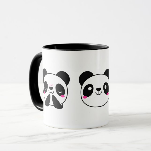 Caneca de café de Emoji da panda (Frente Esquerda)